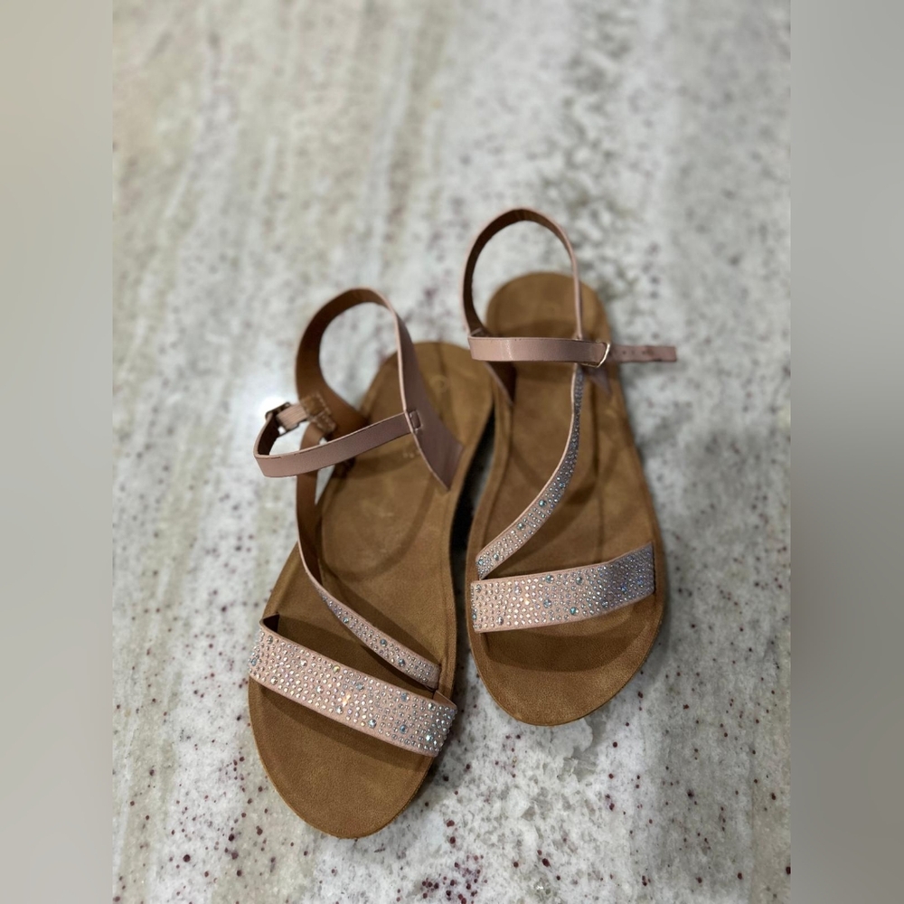 Girls Beaded Sandals Pink Size 4